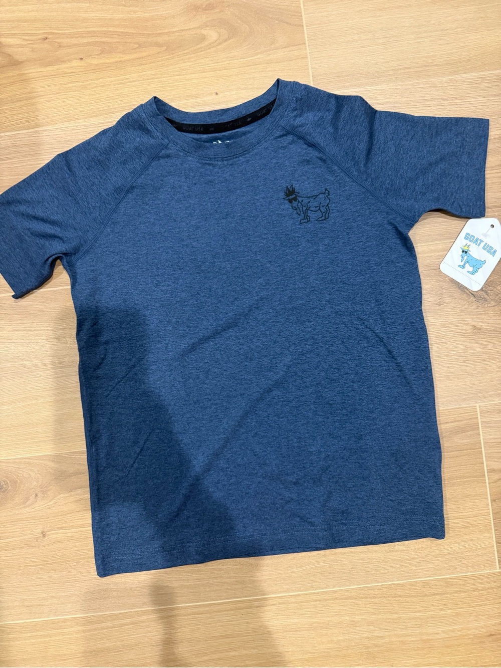 Boys' Navy Short-Sleeve Tee stretchy dry-fit fabric. Super Comfy!!